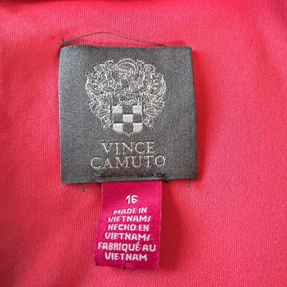 Vince Camuto Pink Scuba Crepe Notch-neck Ruffle Sleeve Shift Dress Size 16 - Picture 5 of 7